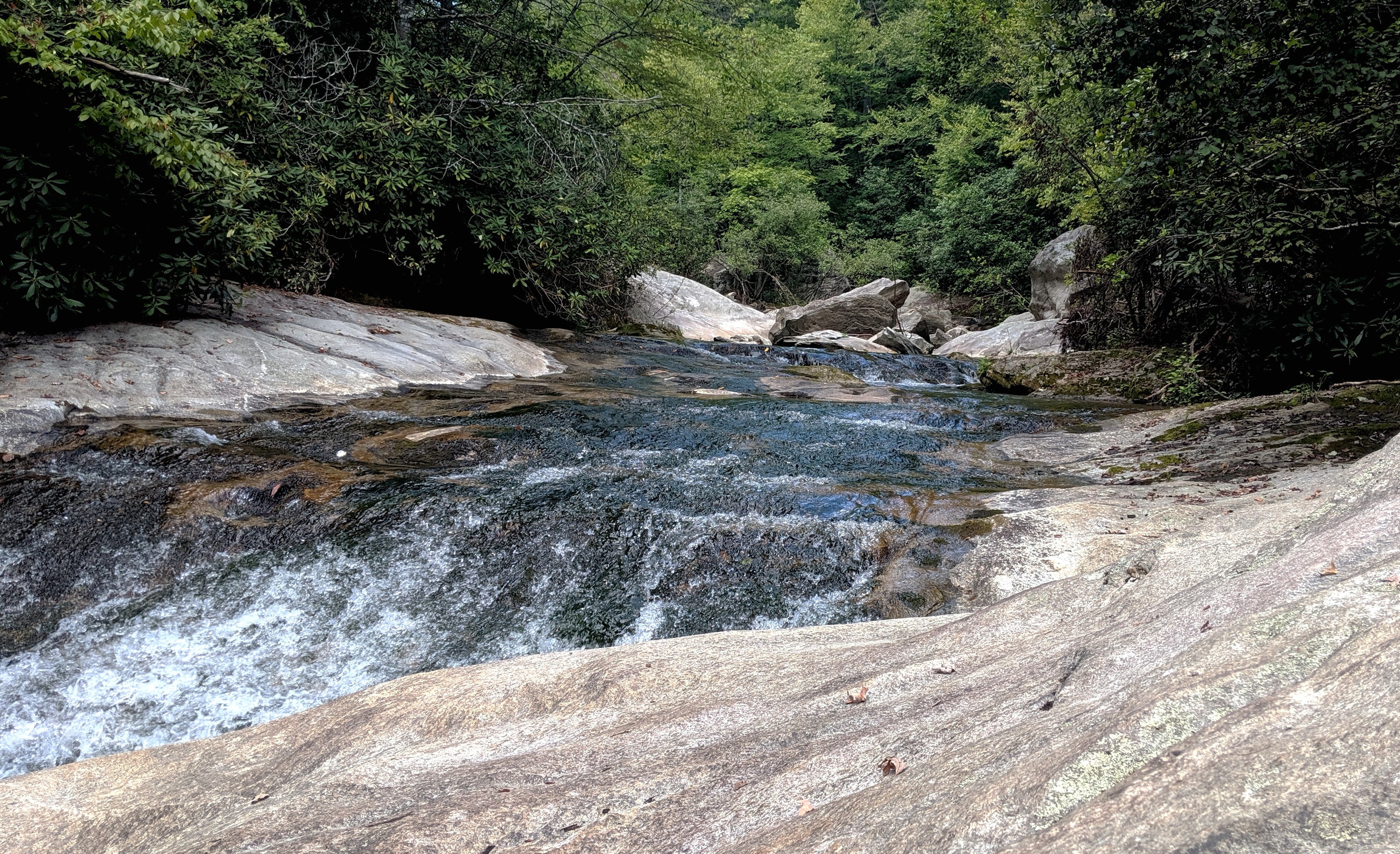 Creek and rocks along a Boone-area trail