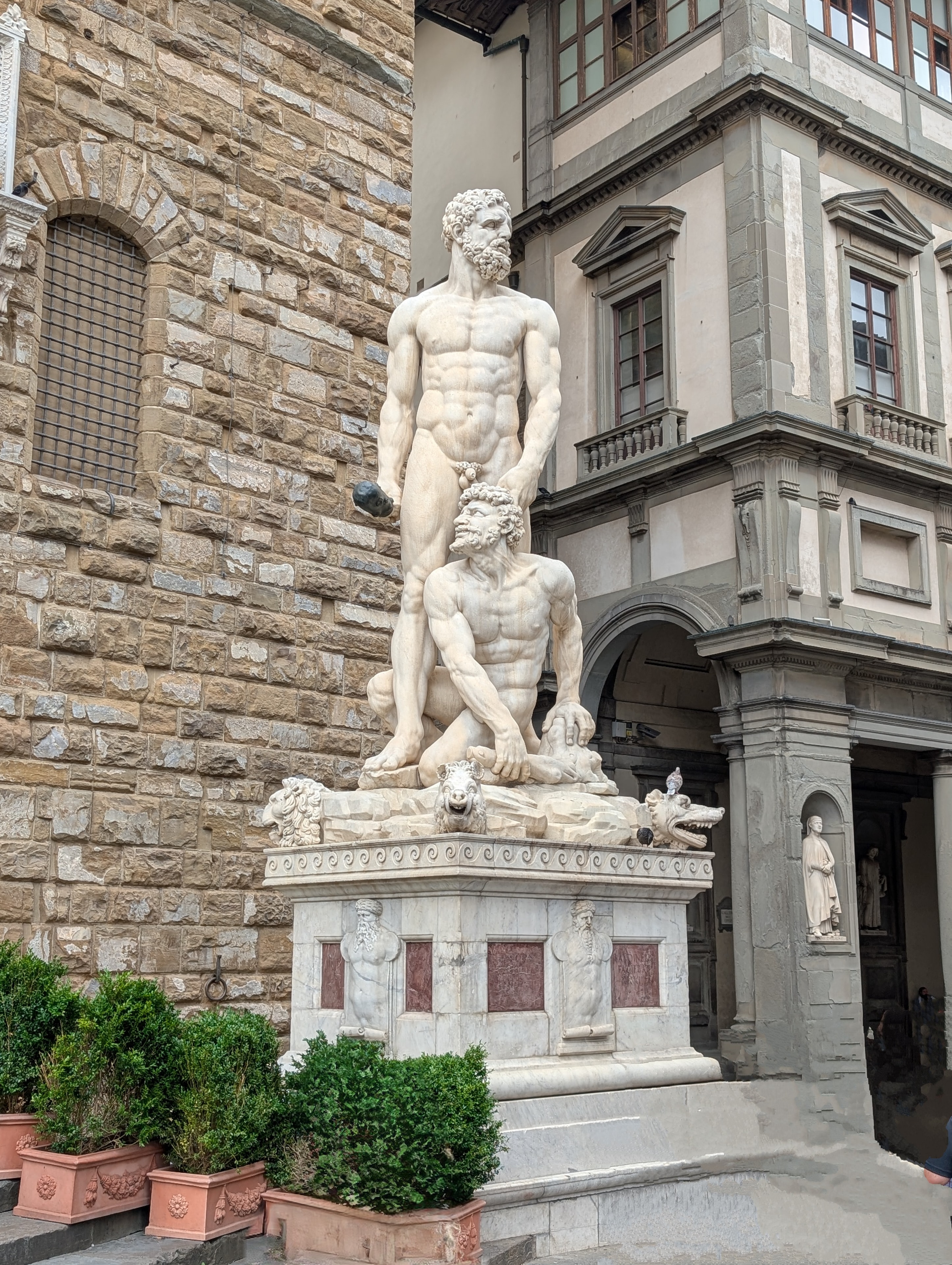 Marble statue of Hercules and Cacus outside Palazzo Vecchio, Florence